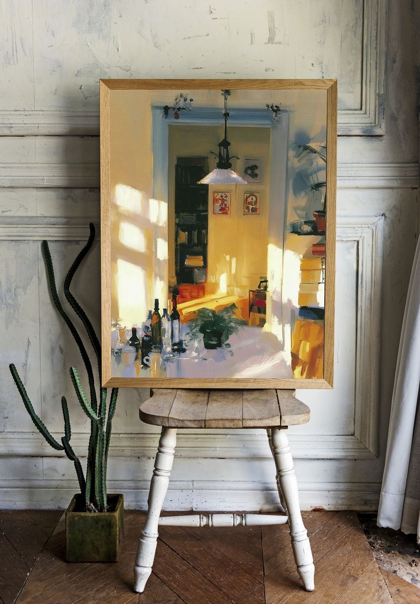 Sunlit Dining Room — Contemporary Print. — room view 1