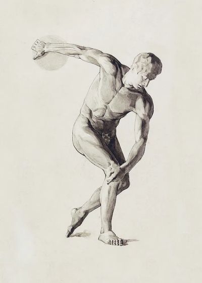 Male Nude. Gipsmodel van Discuswerper. poster print