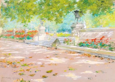 Terrace, Prospect Park (1887) drawing. poster print