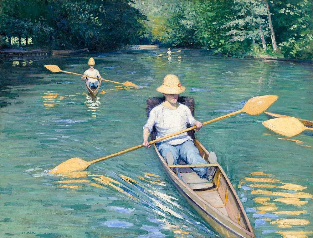 Skiffs (1877) painting high resolution. poster detail