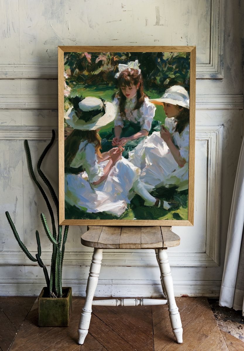 Garden Tea Party Impressionist Print. room preview