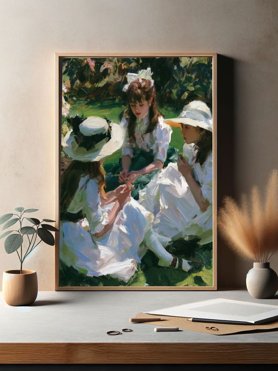 Garden Tea Party Impressionist Print. — room view 2