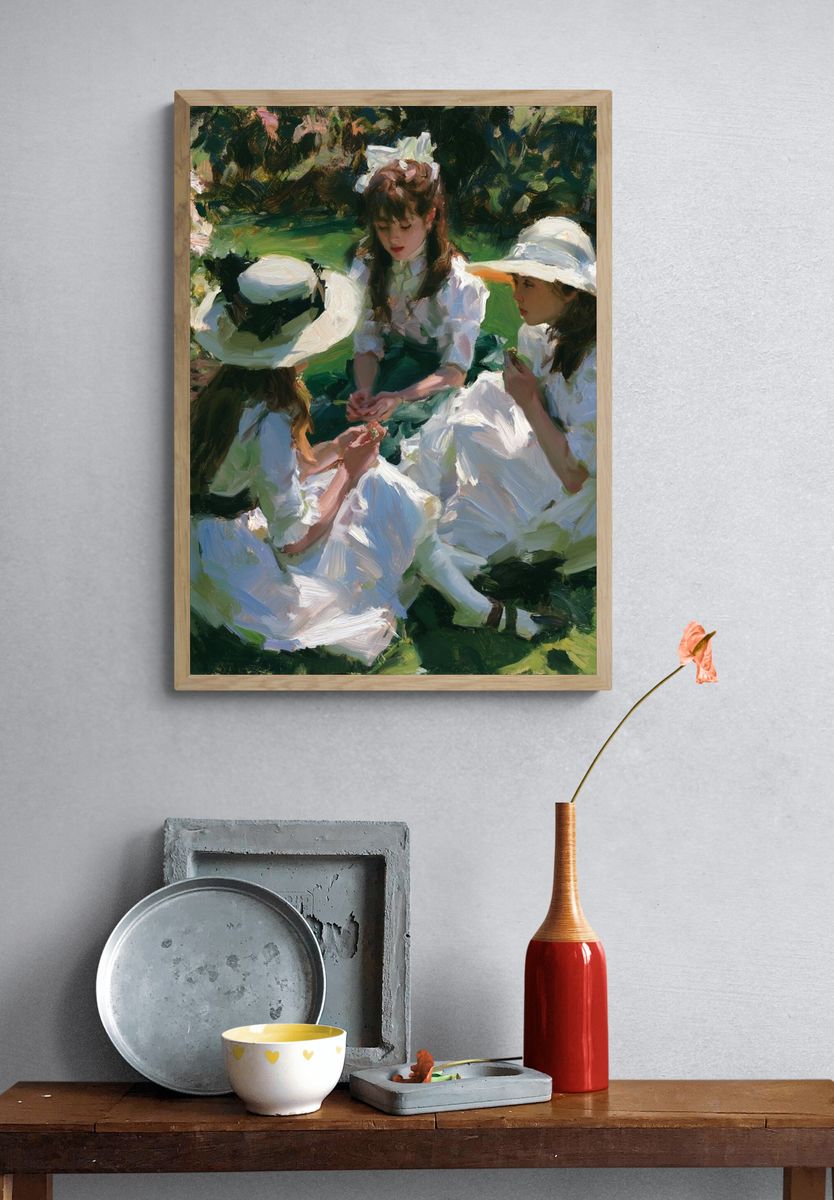 Garden Tea Party Impressionist Print. — room view 3