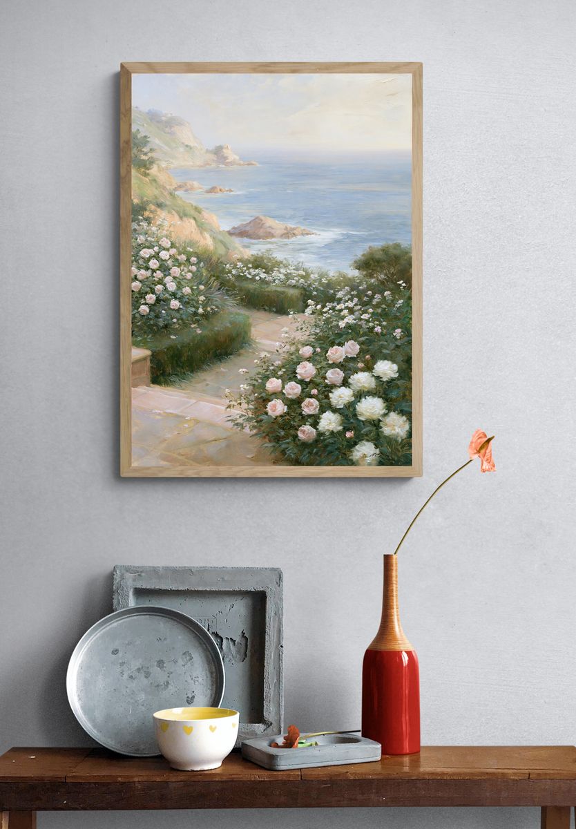 Coastal Rose Garden Fine-Art Print. — room view 3