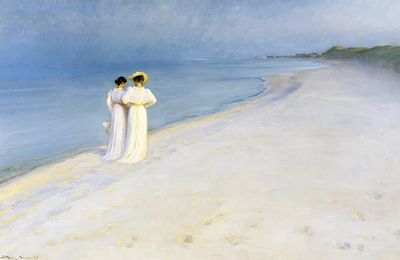 Summer evening Skagen's Beach (1893). poster print