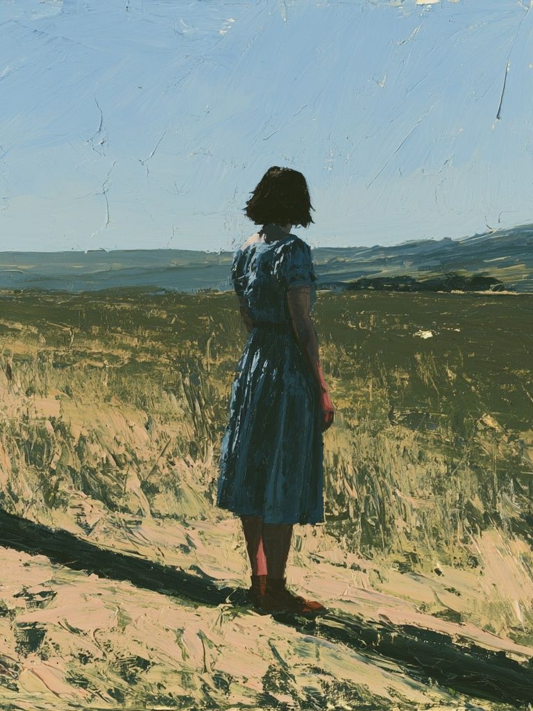 Solitary Figure in Landscape Print. poster — fine-art art
