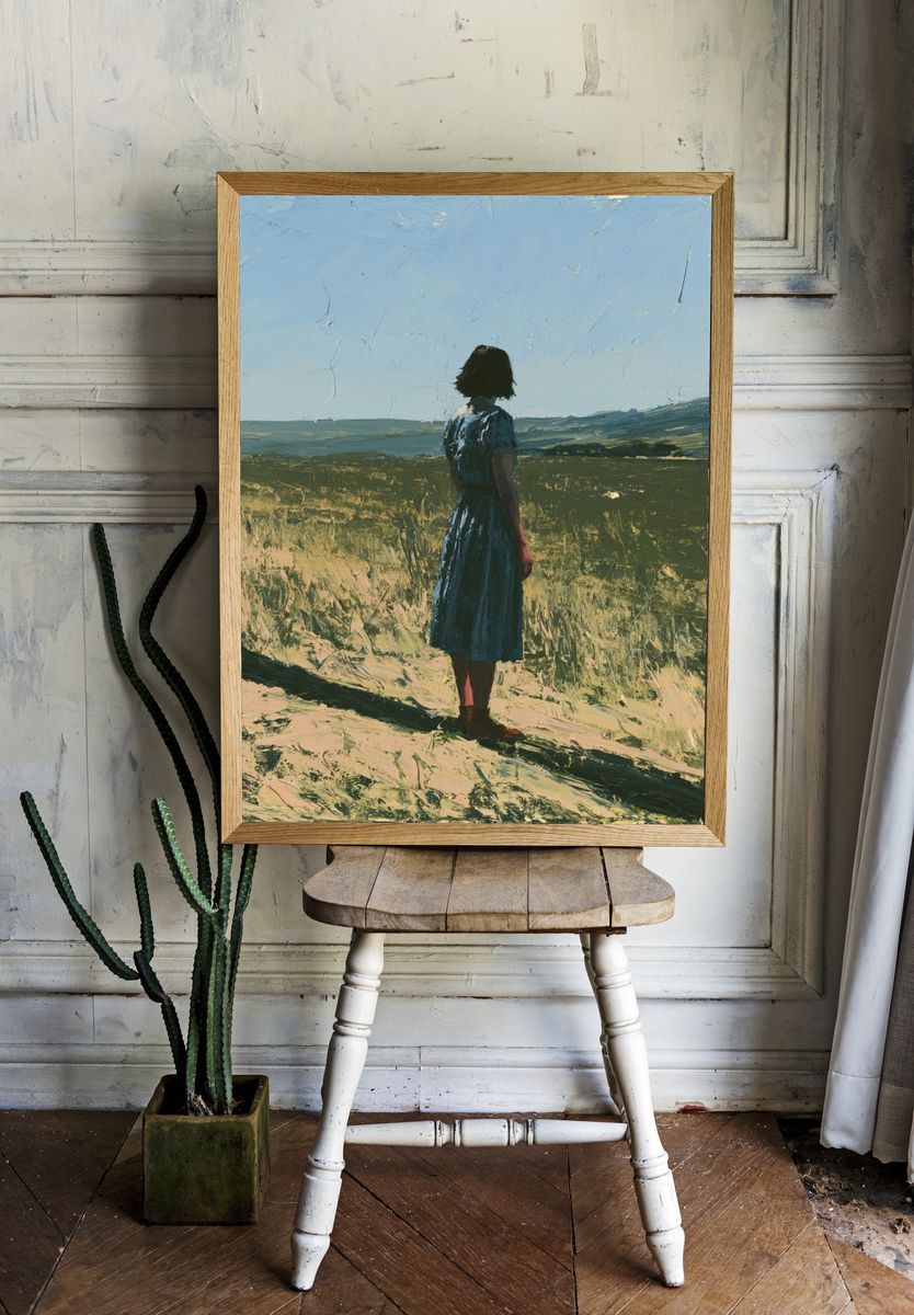 Solitary Figure in Landscape Print. — room view 1