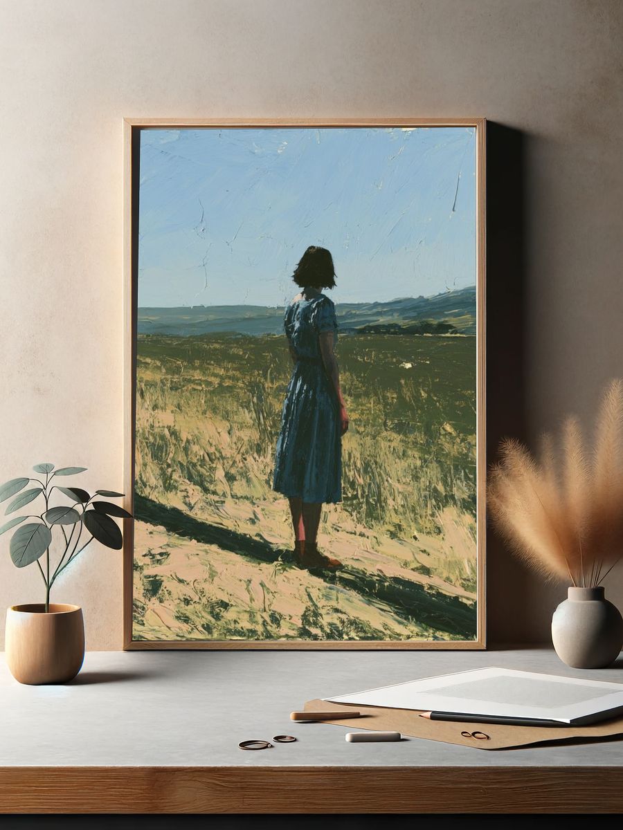 Solitary Figure in Landscape Print. — room view 2