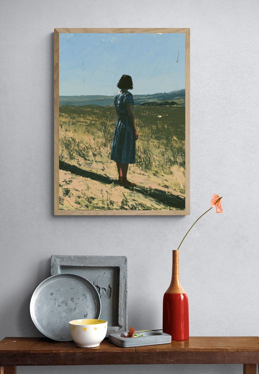 Solitary Figure in Landscape Print. — room view 3