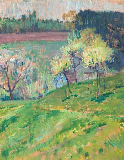 Spring Meadow Impressionist Poster. poster print