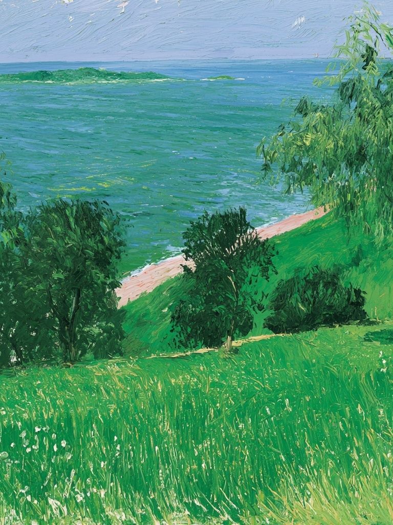 Coastal Meadow Impressionist Poster. poster — fine-art art