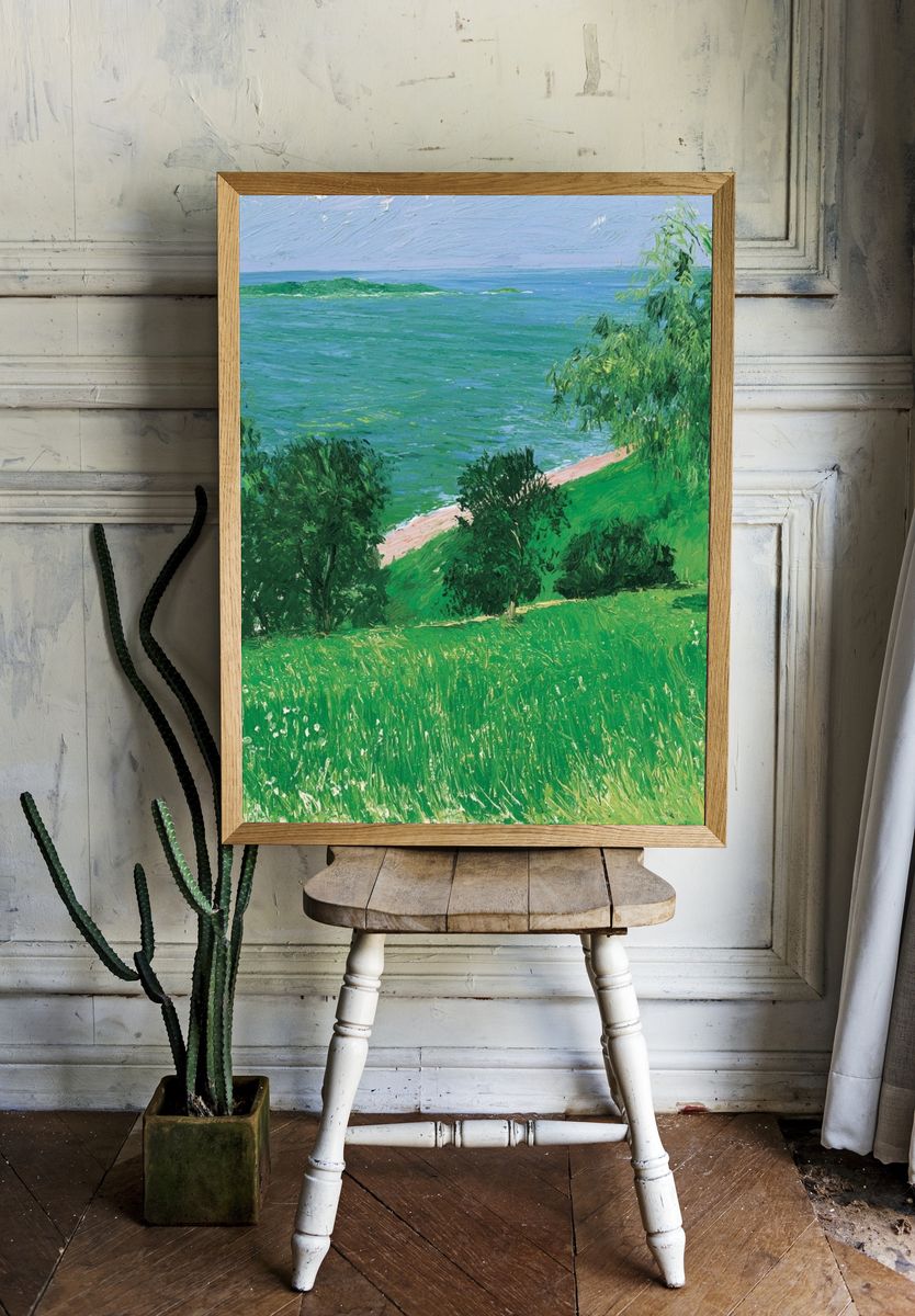 Coastal Meadow Impressionist Poster. — room view 1