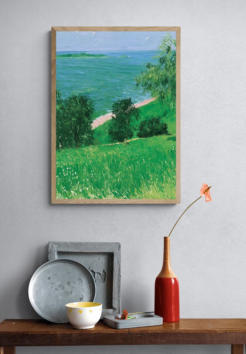 Coastal Meadow Impressionist Poster. — room view 3