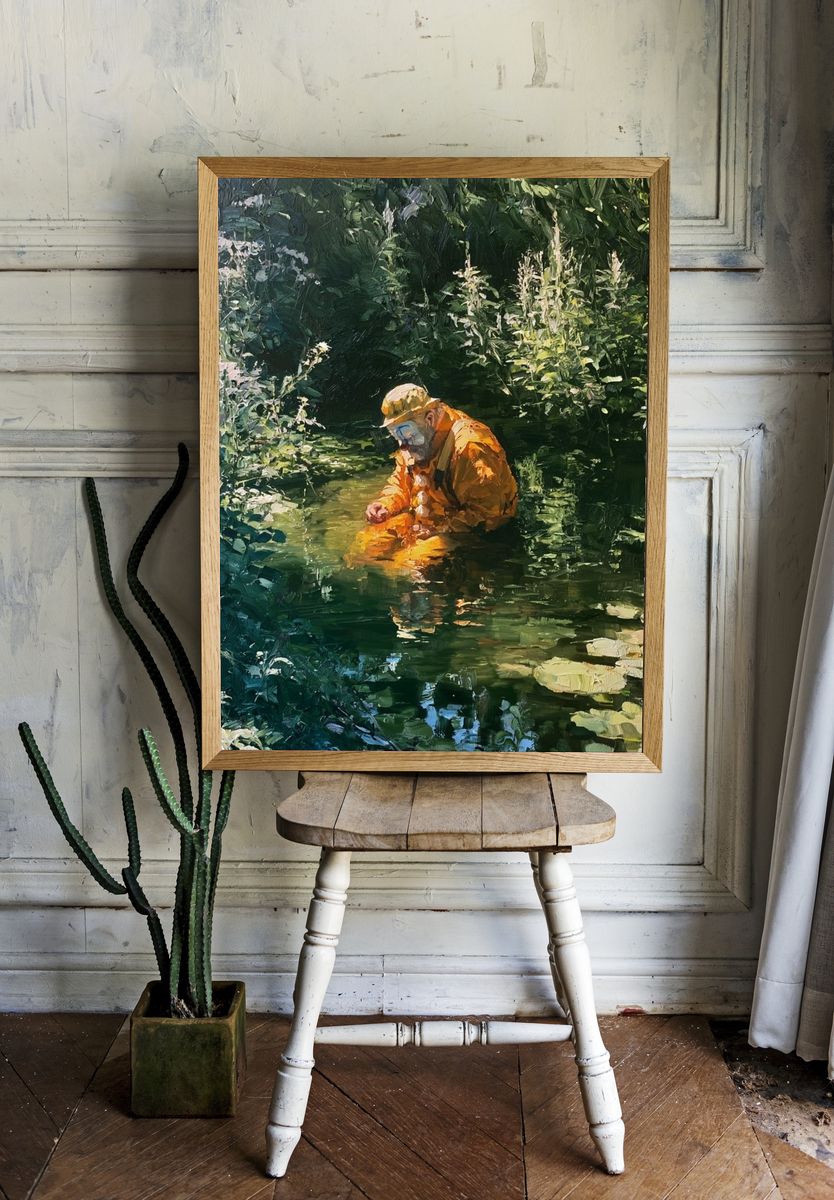 Clown in Forest Stream Poster. room preview