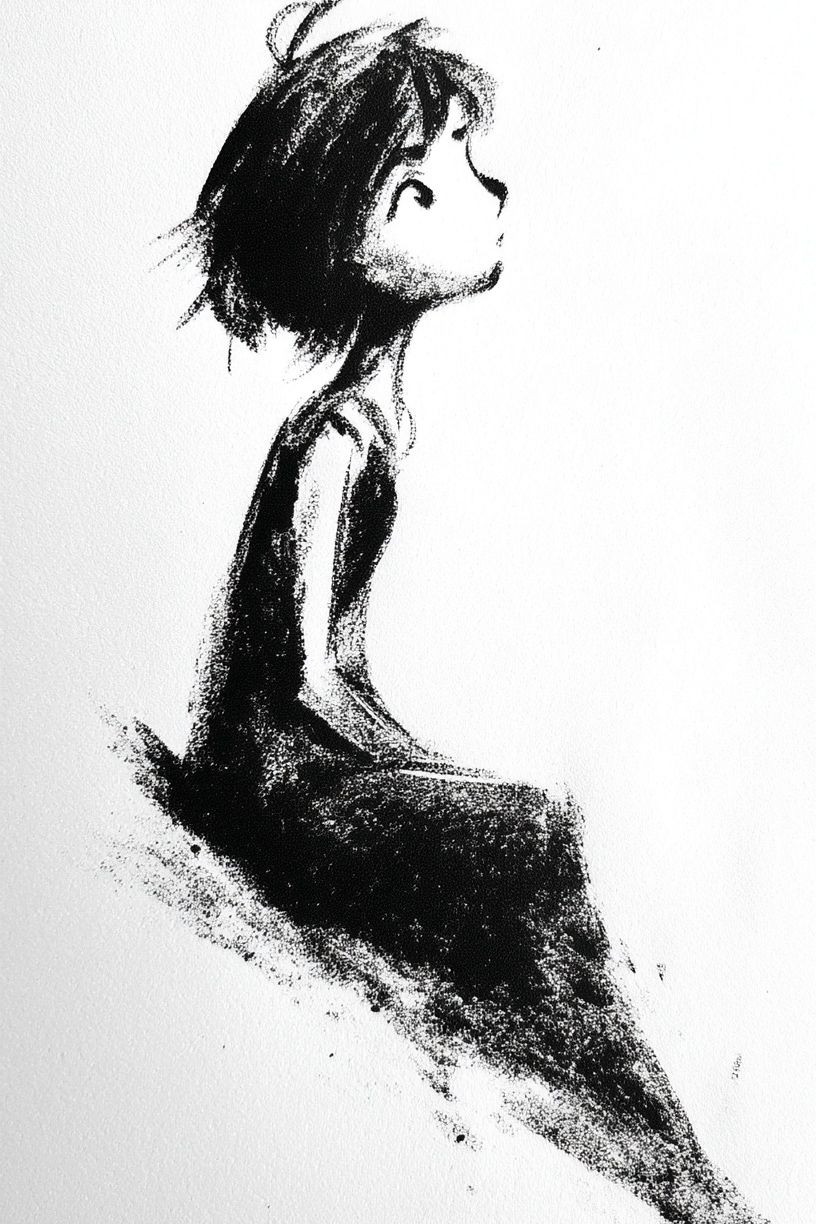 Dreaming Girl Ink Poster. poster — fine-art art