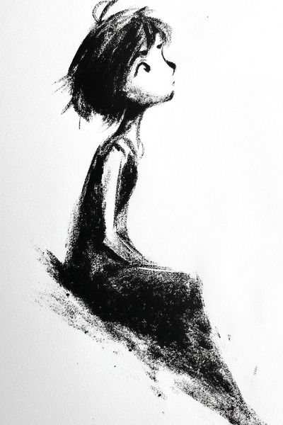 Dreaming Girl Ink Poster. poster print