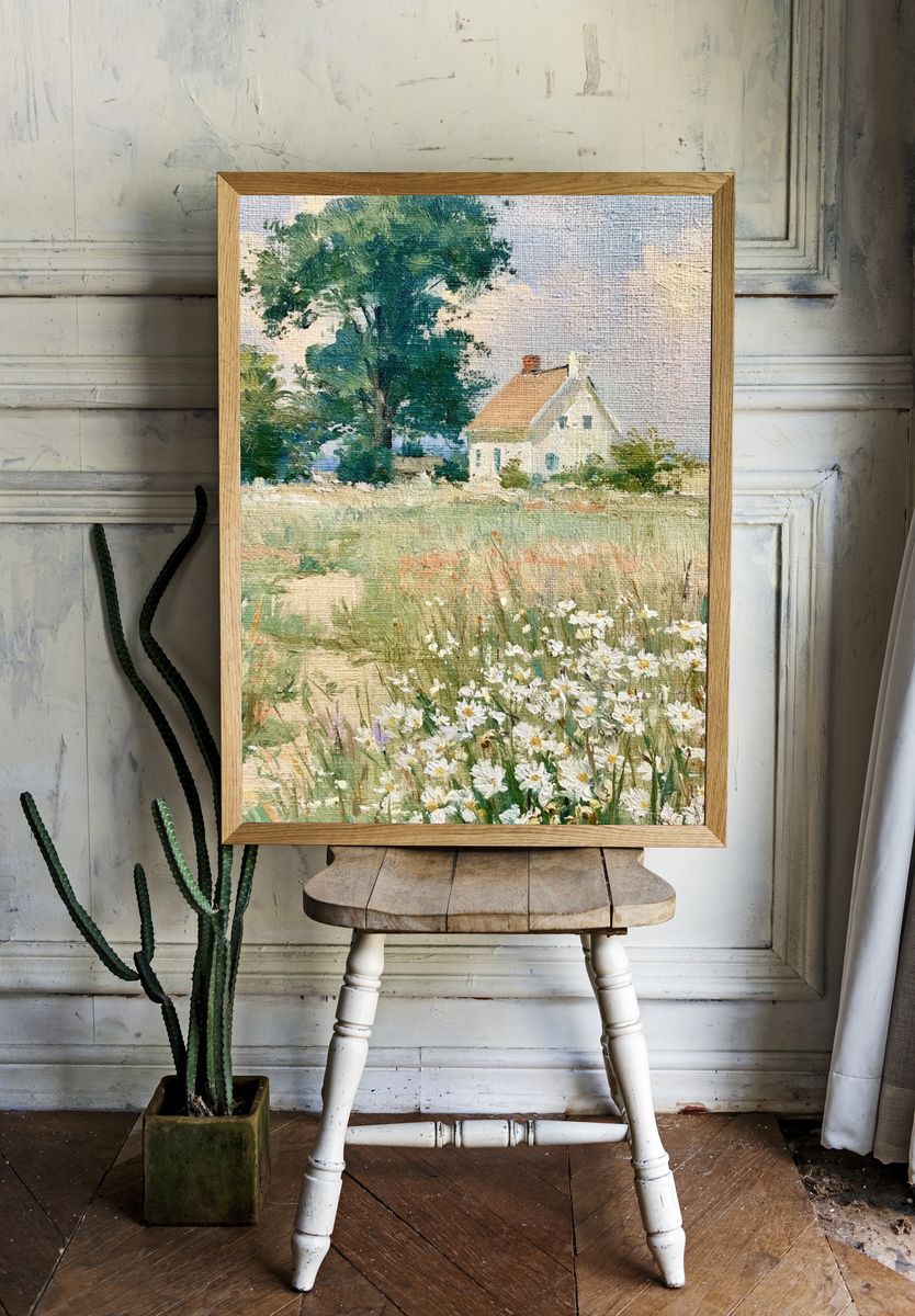 Countryside Cottage Impressionist Print. — room view 1