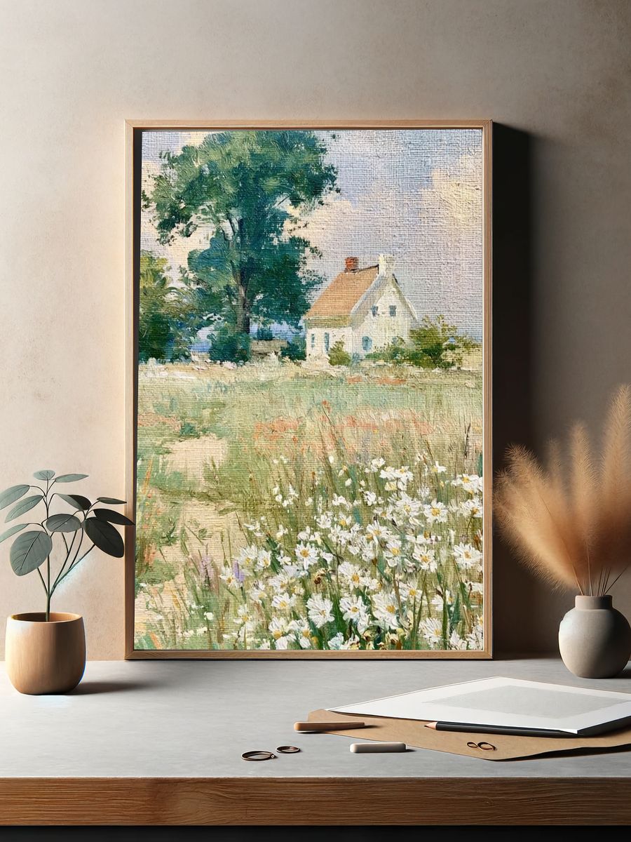 Countryside Cottage Impressionist Print. — room view 2