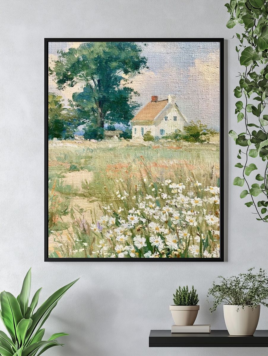 Countryside Cottage Impressionist Print. — room view 4