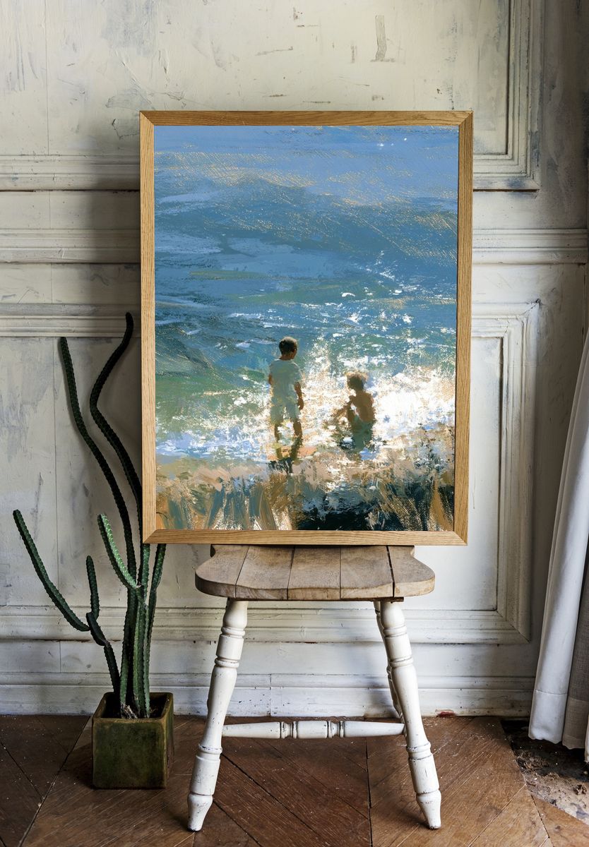 Children by the Sea Fine-Art Print. — room view 1