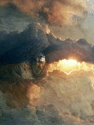 Dreamy Eye in Clouds Poster. poster