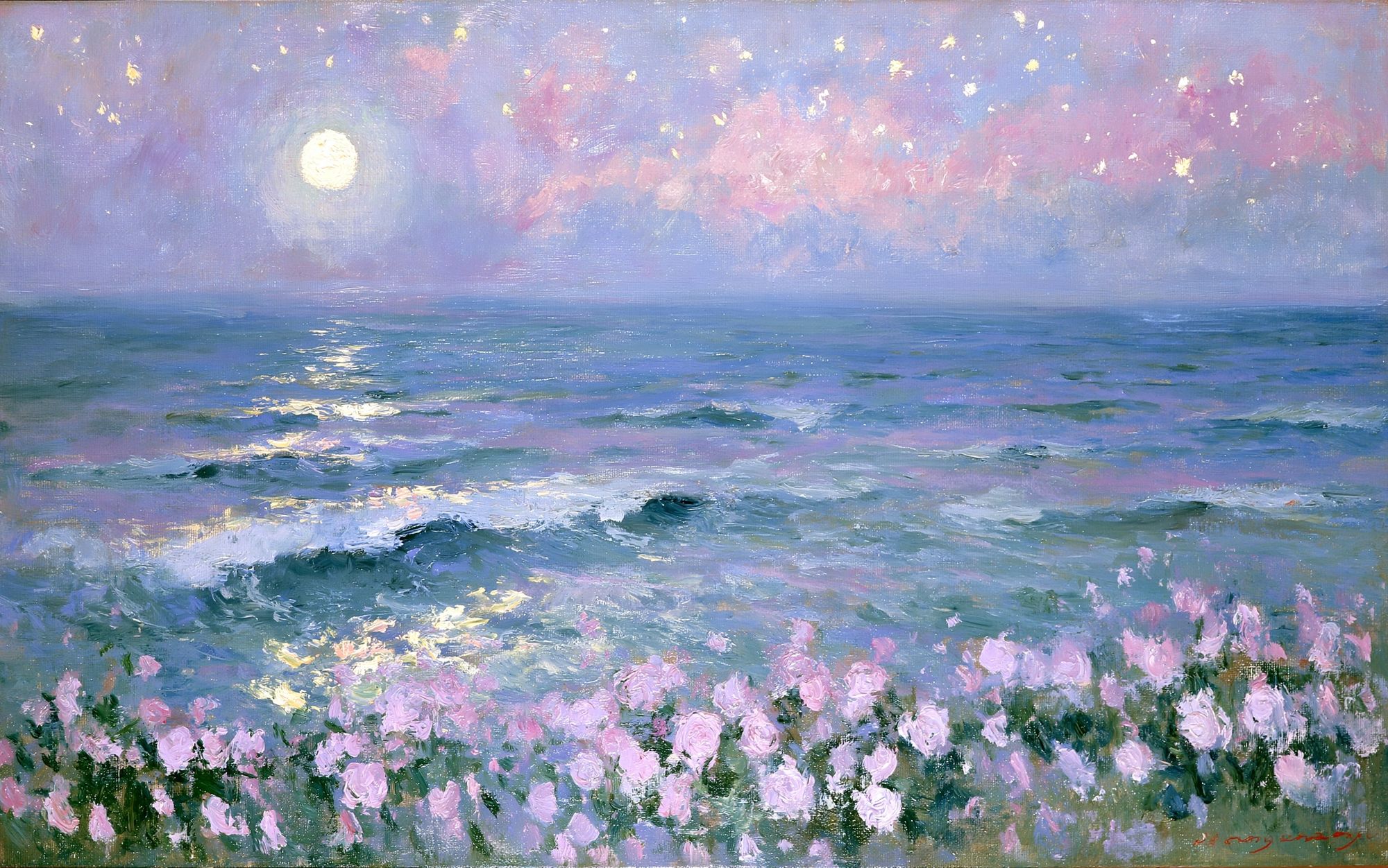 Moonlit Seascape Fine-Art Print. poster detail