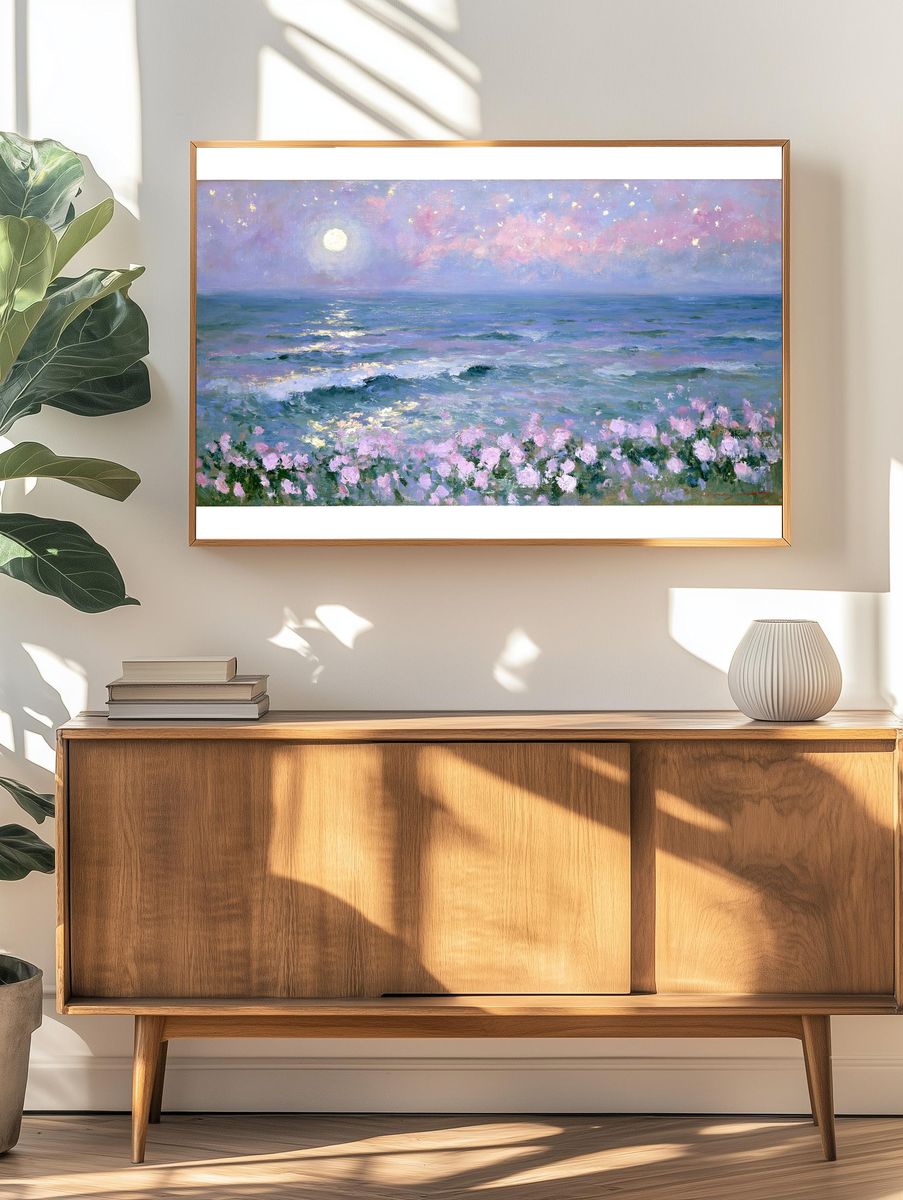 Moonlit Seascape Fine-Art Print. — room view 3