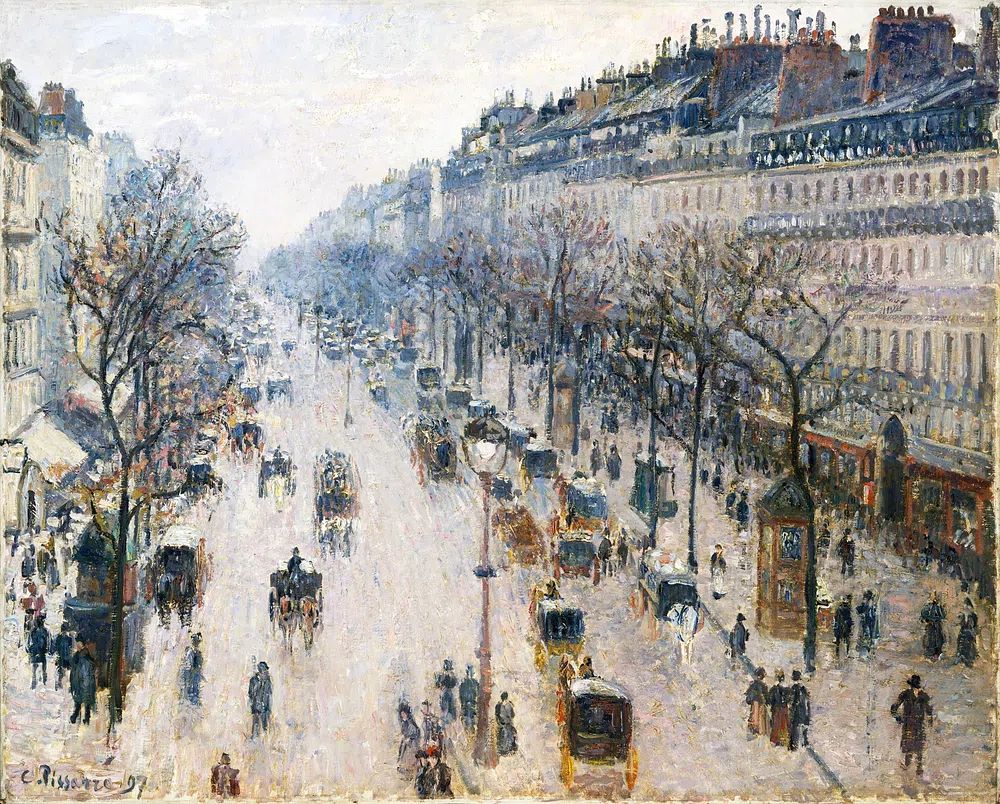 Boulevard Montmartre Winter Morning (1897). poster detail