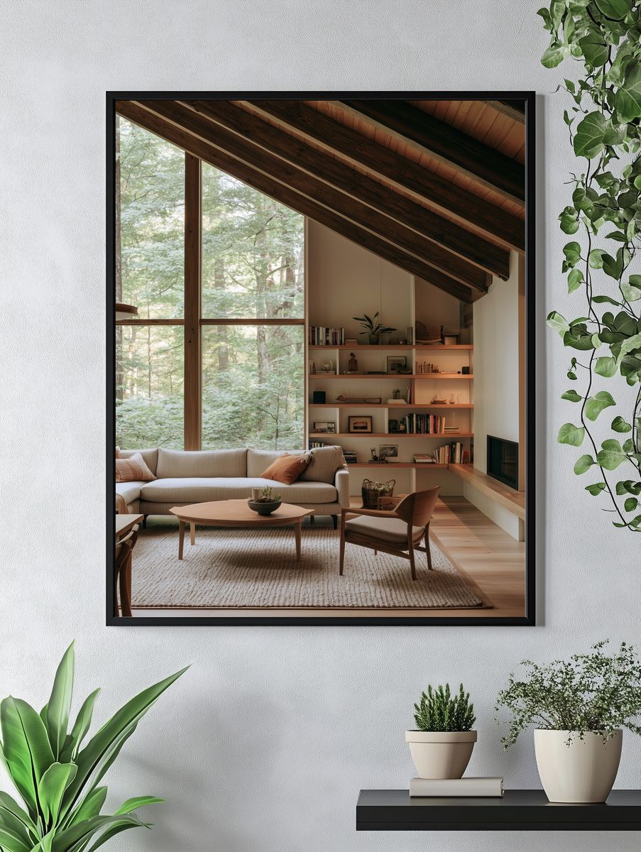Forest Cabin Interior Photography Poster. — room view 4