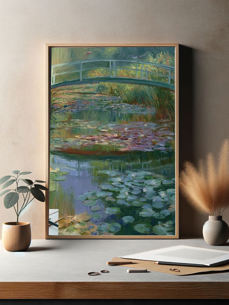 Monet Garden Bridge Fine-Art Print. — room view 2