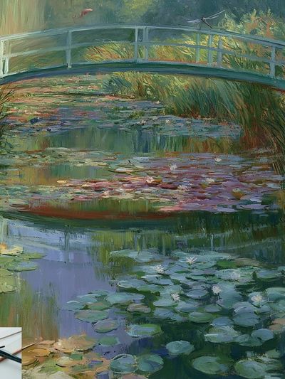 Monet Garden Bridge Fine-Art Print. poster