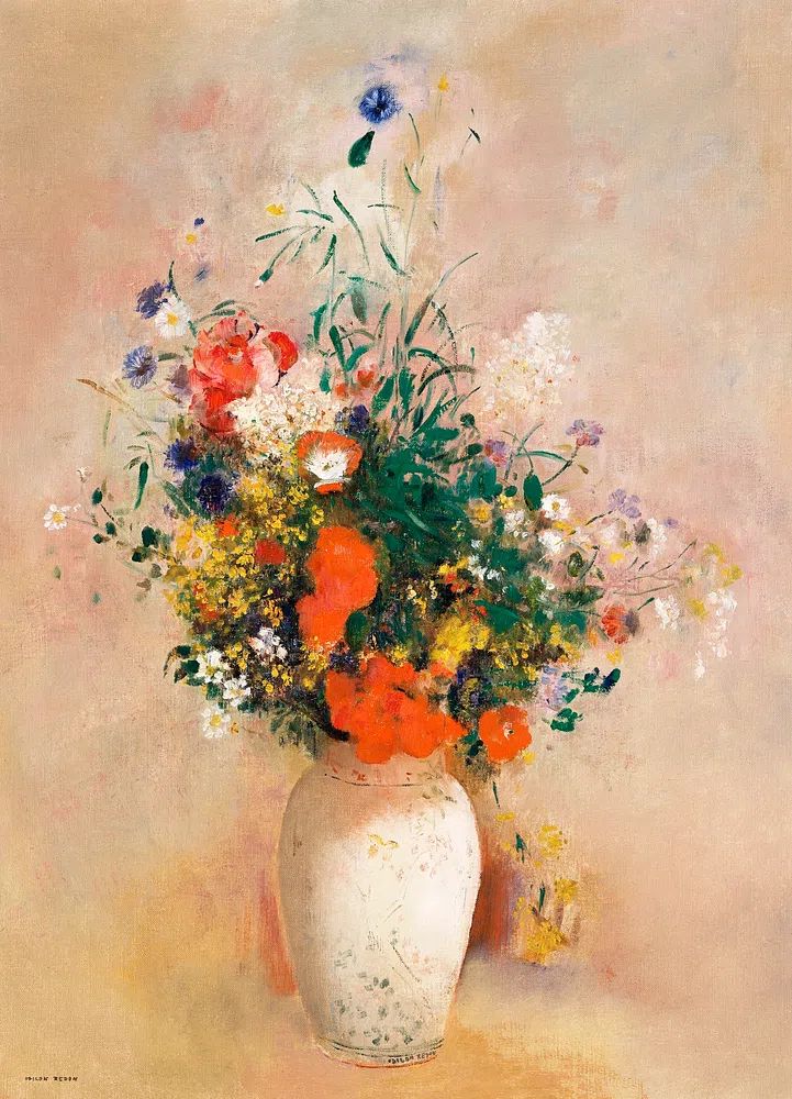 Vase Flowers (Pink Background) (1906). poster detail