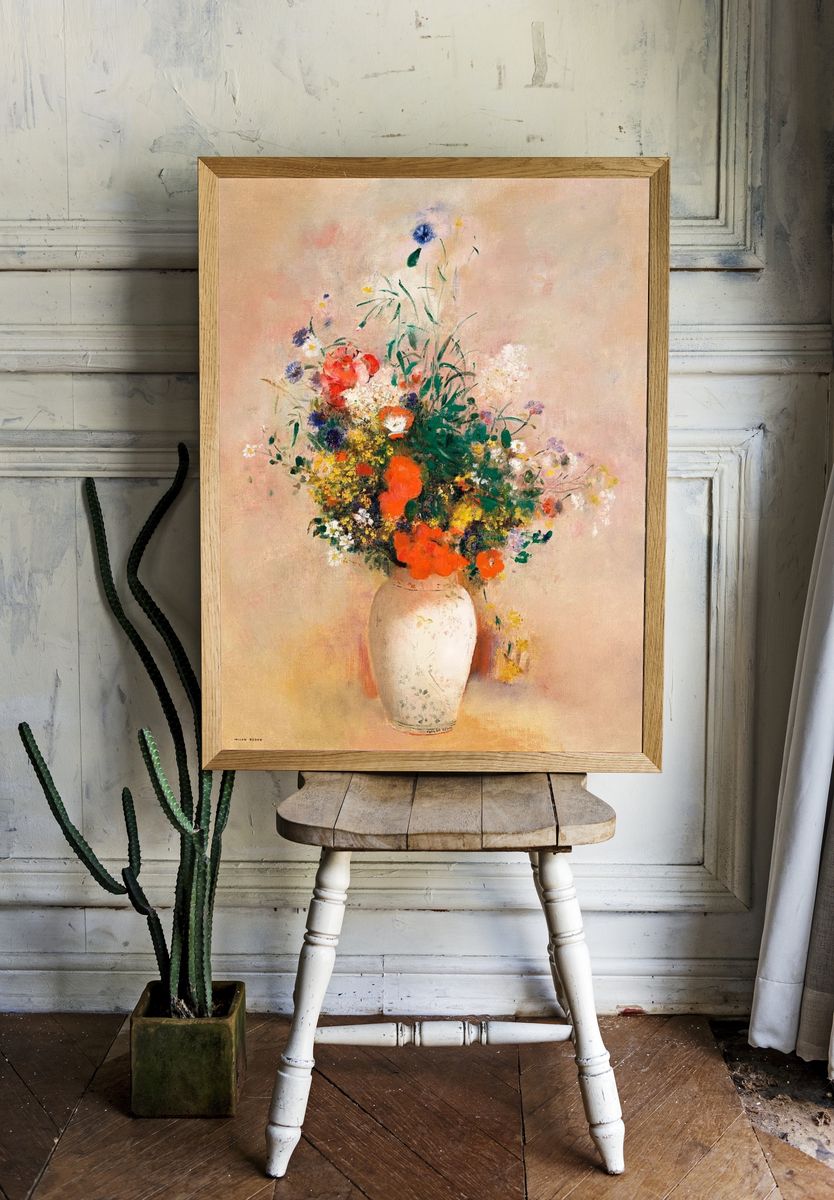 Vase Flowers (Pink Background) (1906). room preview