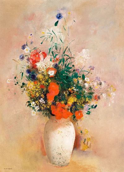 Vase Flowers (Pink Background) (1906). poster