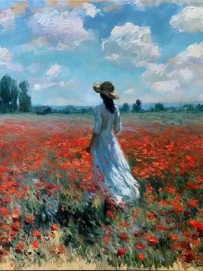 Poppy Field Woman Fine-Art Print.