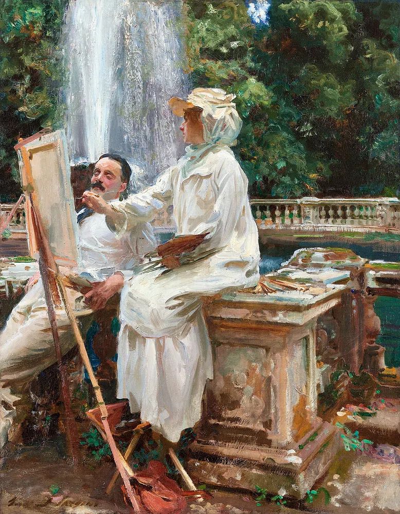 Fountain, Villa Torlonia, Frascati, Italy. poster detail