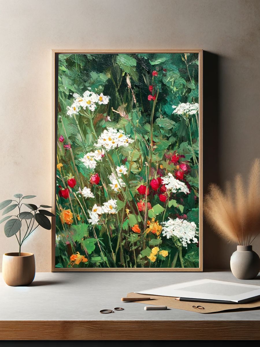 Wildflower Meadow Impressionism Poster. — room view 2
