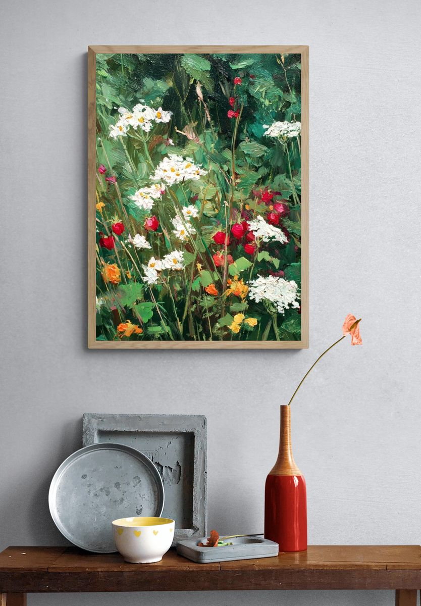 Wildflower Meadow Impressionism Poster. — room view 3