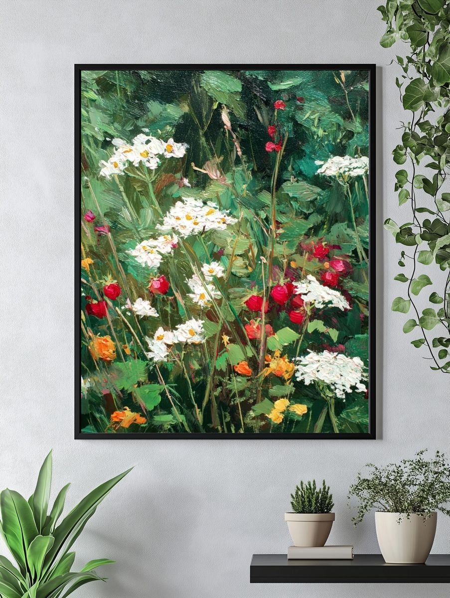 Wildflower Meadow Impressionism Poster. — room view 4