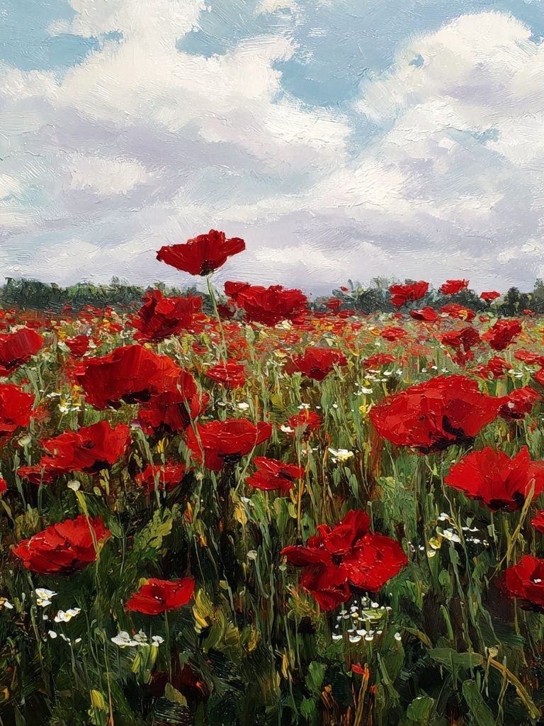 Poppy Meadow Impressionist Poster. poster — fine-art art