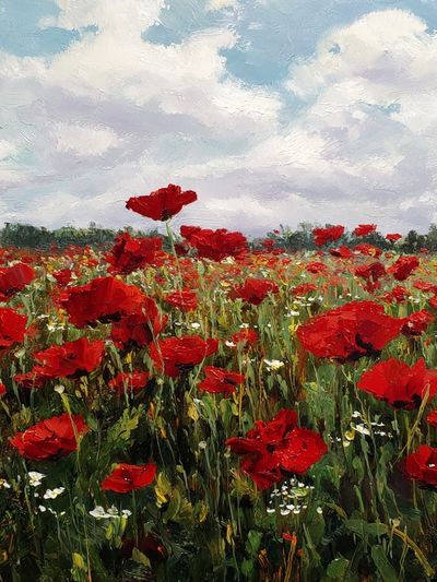 Poppy Meadow Impressionist Poster. poster