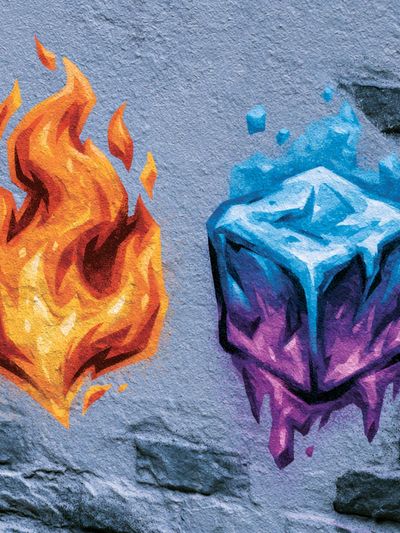 Fire and Ice Graffiti Poster. poster