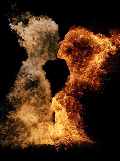 Fire and Smoke Lovers Poster. poster
