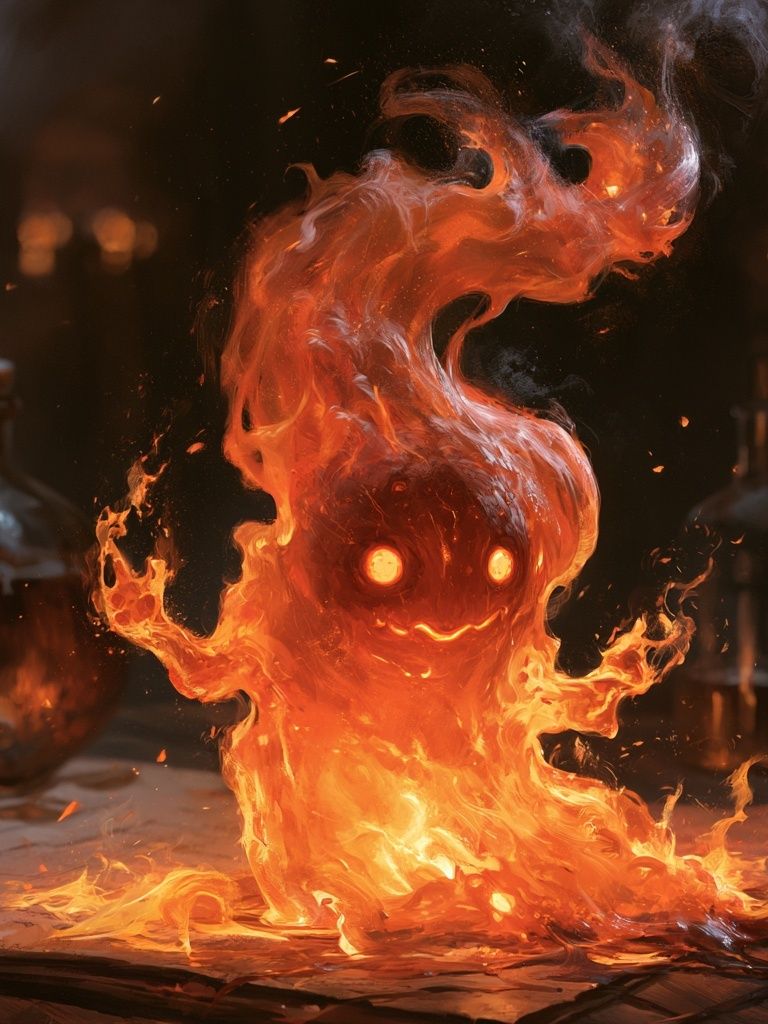 Flame Spirit Digital Art Poster. poster — illustration art