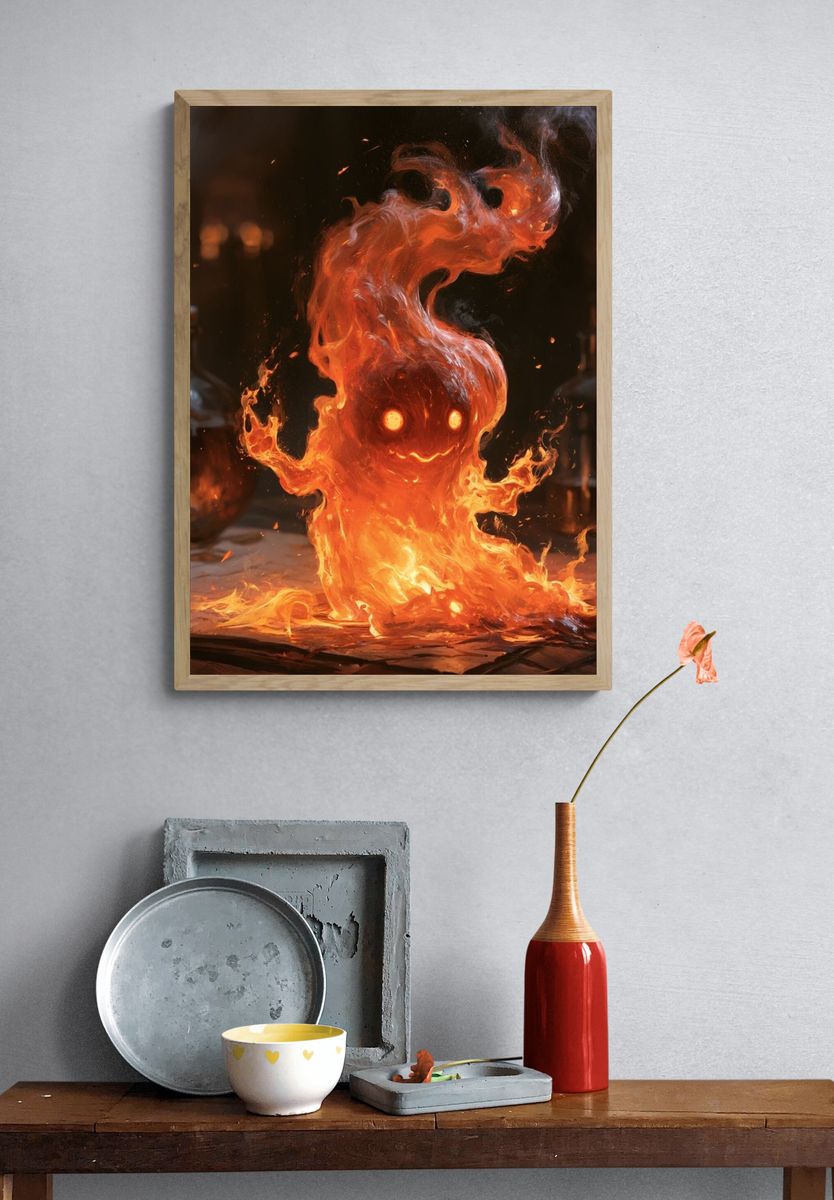 Flame Spirit Digital Art Poster. — room view 3