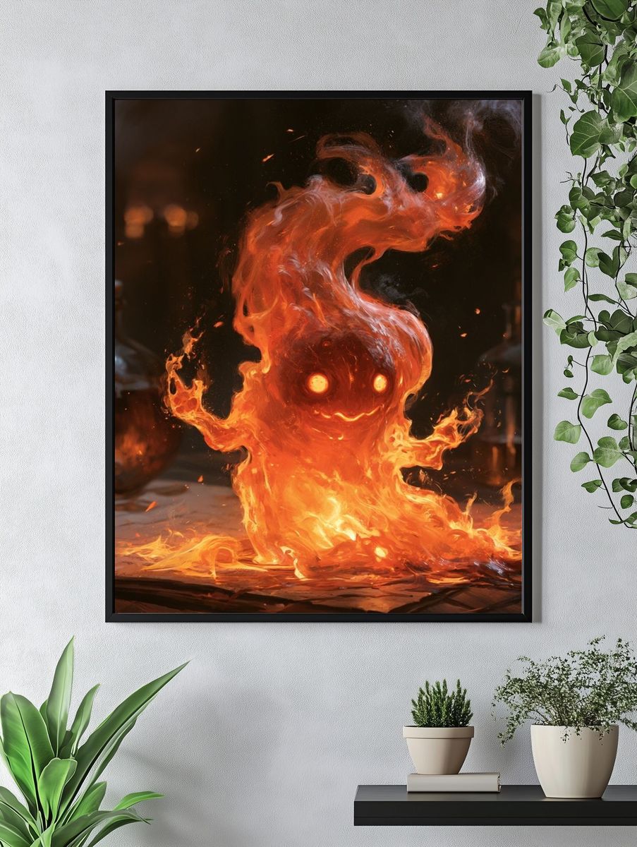 Flame Spirit Digital Art Poster. — room view 4
