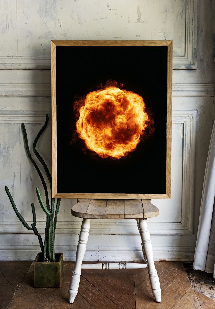 Fireball Explosion Photography Poster. — room view 1