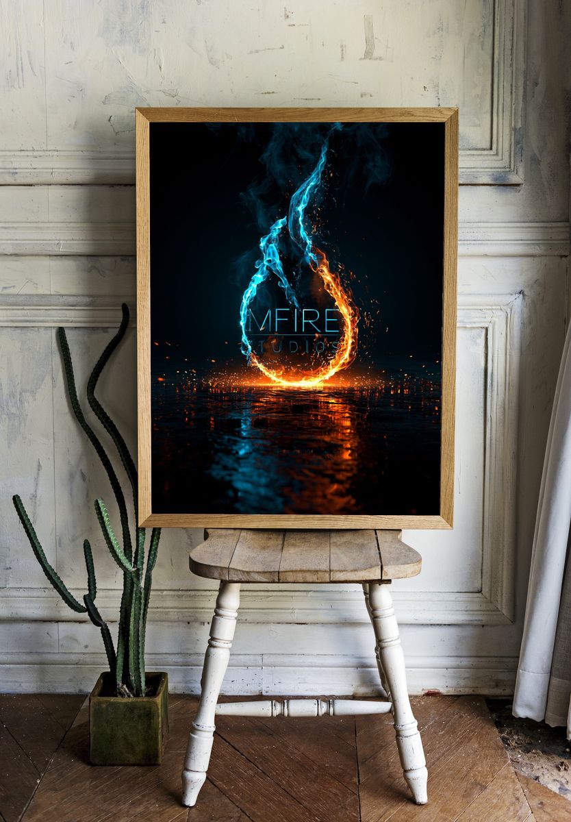 Fire and Ice Flame Poster. — room view 1
