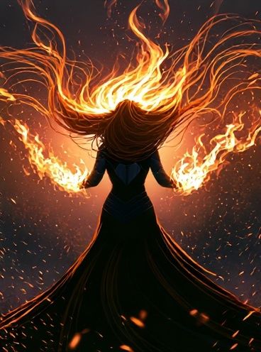 Fire Dancer Digital Art Poster. poster — illustration art