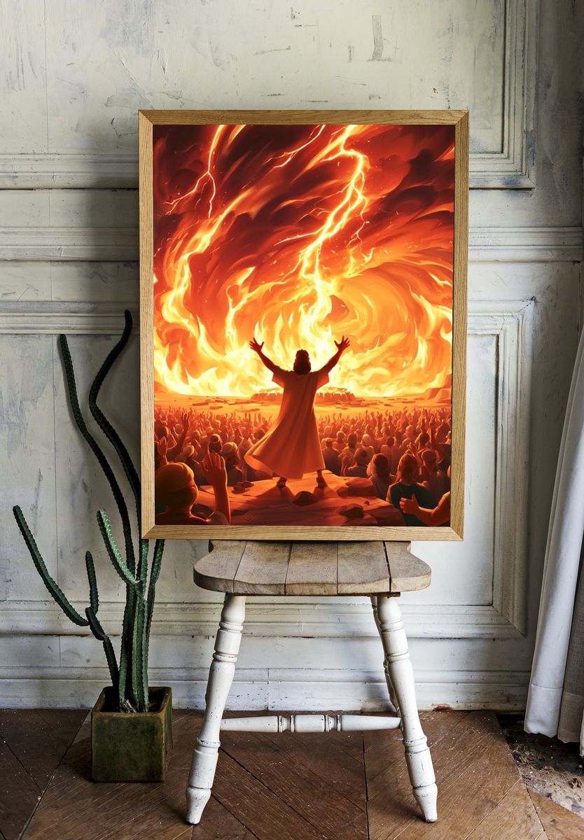 Firestorm Prophecy Illustration Poster. room preview